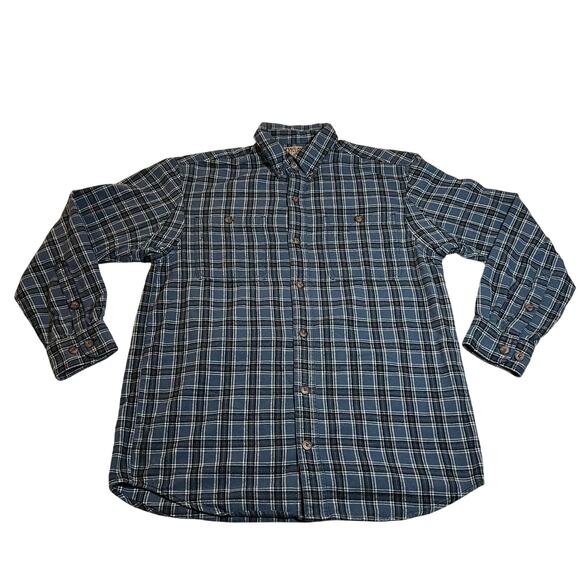 Duluth Trading Co. Men's Plaid Flannel Button Up Shirt Size M Cotton Workwear - Picture 1 of 7